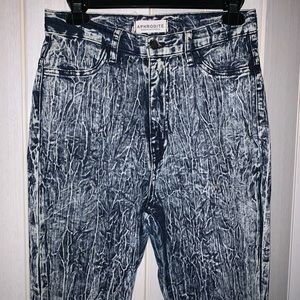 Stone wash high waist jeans